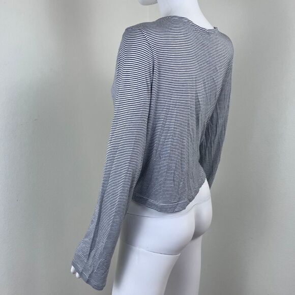 ASOS Women Size 12 Black White Striped Cropped Long Sleeve Pullover NEW Top - Picture 5 of 15